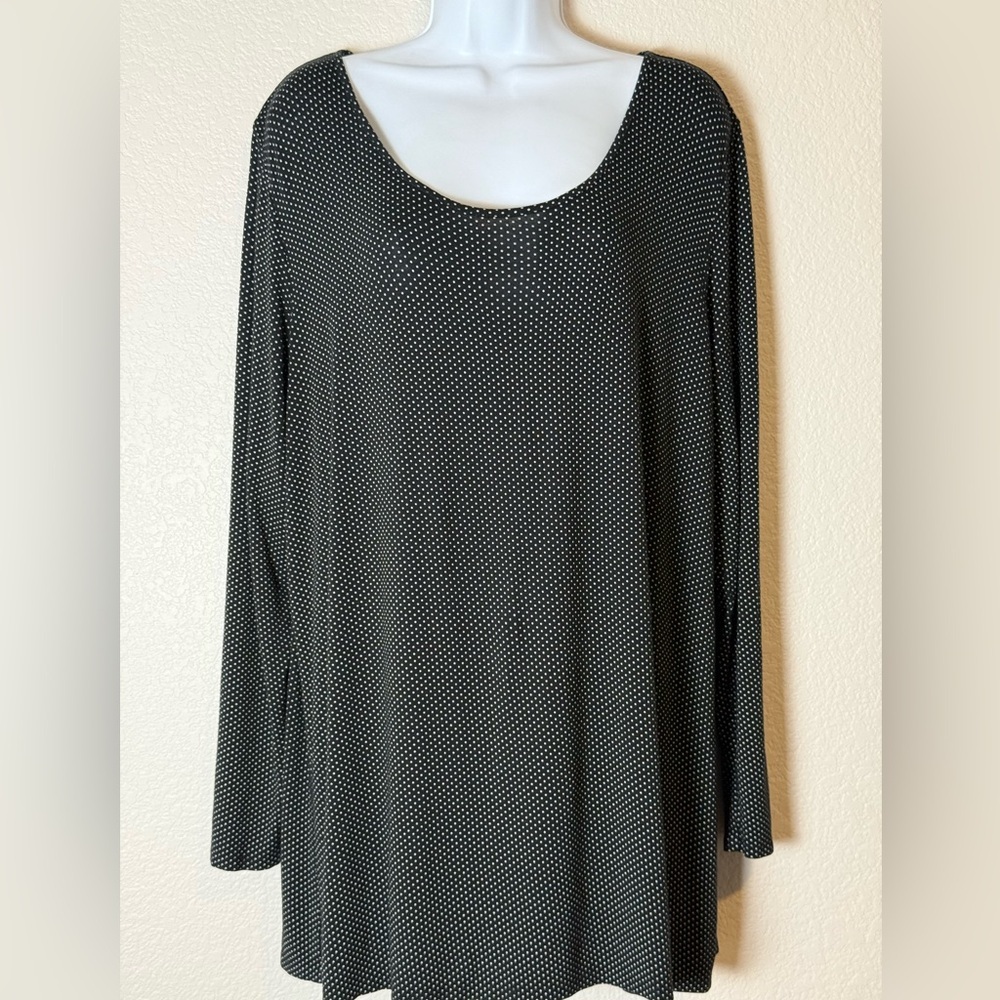 J.Jill Black and White Polka Dot Women’s Sz XL Long Sleeve Blouse